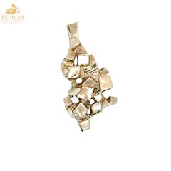 Gold Nugget Pendant 14K Yellow Gold